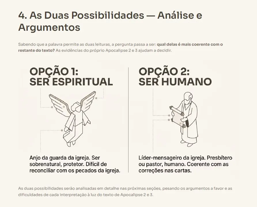 Página de apostila com análise das duas possibilidades